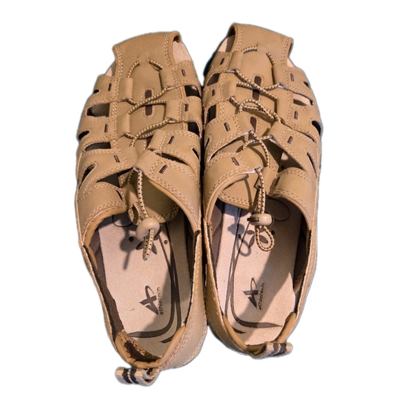 Athleta Tan Leather Sandals Women's US Size 10 EUR 41 ( EUC) - Picture 4 of 10